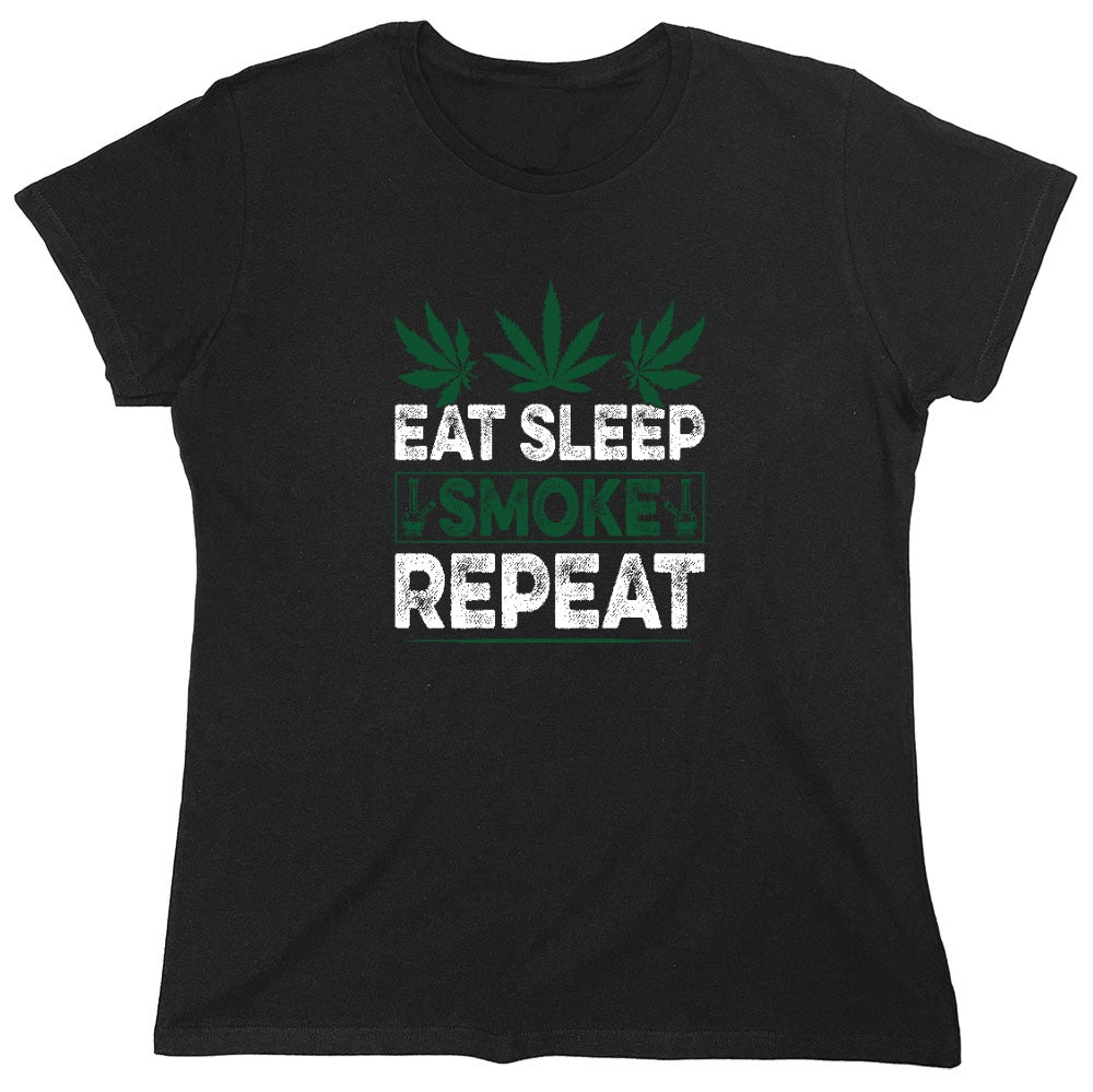 Funny T-Shirts design "Eat Sleep Smoke Repeat T-Shirt - Womens"