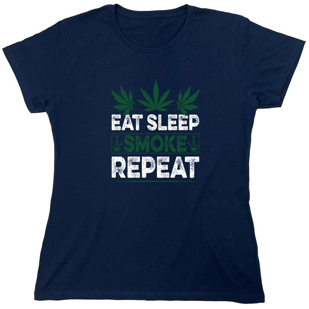 Funny T-Shirts design "Eat Sleep Smoke Repeat T-Shirt - Womens"