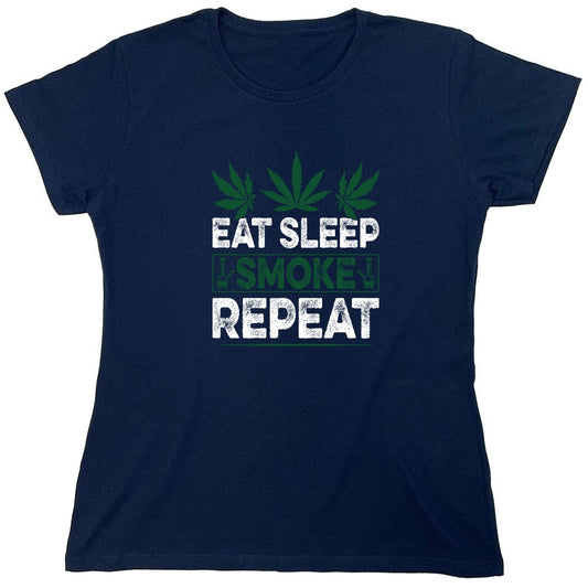 Funny T-Shirts design "Eat Sleep Smoke Repeat T-Shirt - Womens"