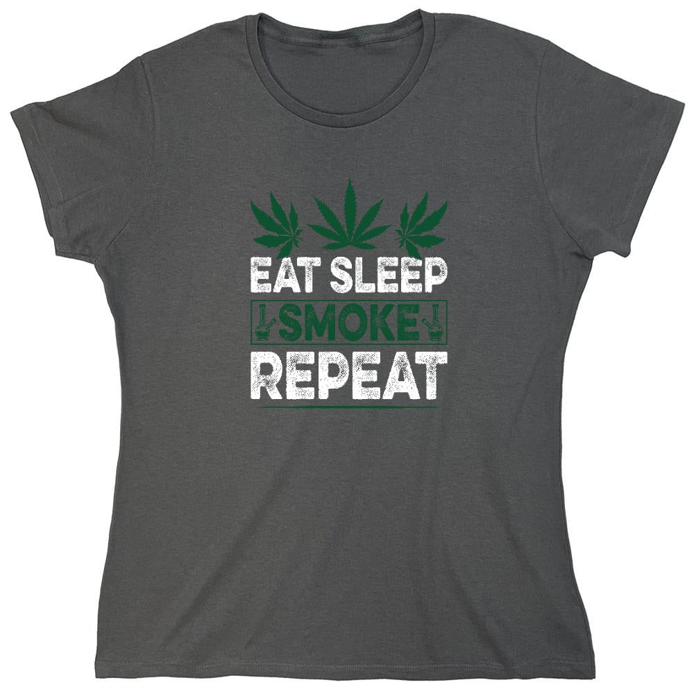 Funny T-Shirts design "Eat Sleep Smoke Repeat T-Shirt - Womens"