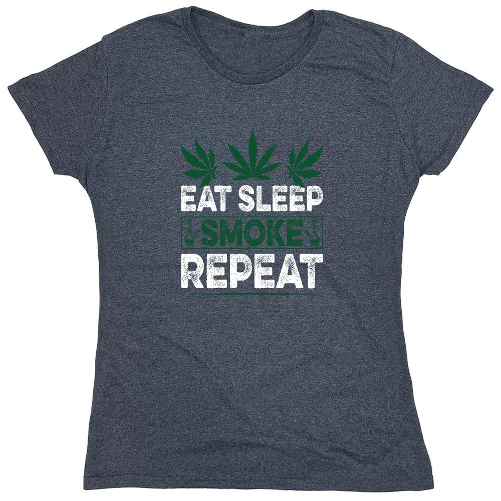 Funny T-Shirts design "Eat Sleep Smoke Repeat T-Shirt - Womens"