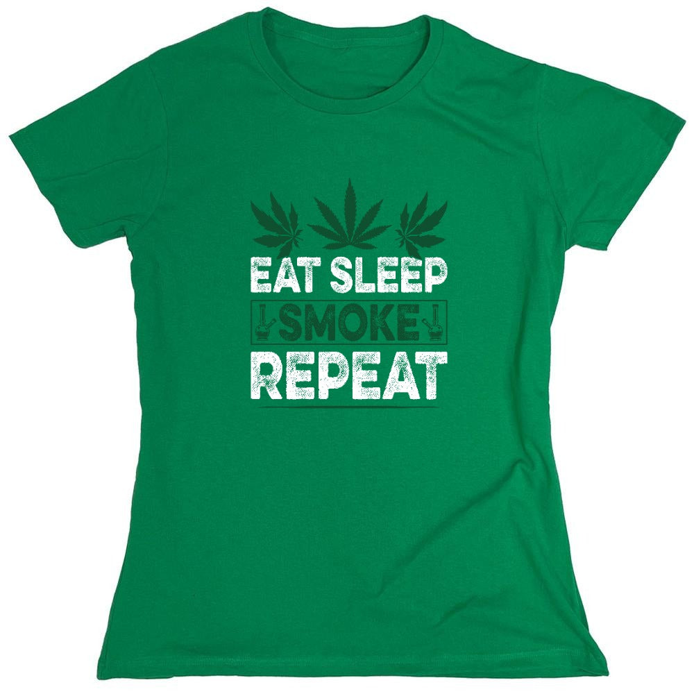 Funny T-Shirts design "Eat Sleep Smoke Repeat T-Shirt - Womens"