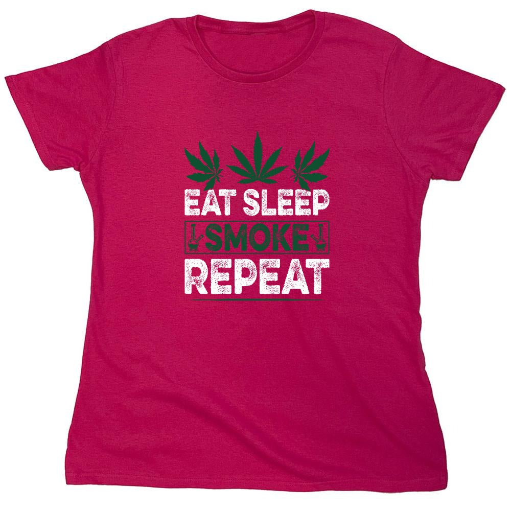 Funny T-Shirts design "Eat Sleep Smoke Repeat T-Shirt - Womens"