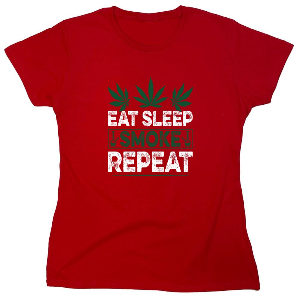 Funny T-Shirts design "Eat Sleep Smoke Repeat T-Shirt - Womens"