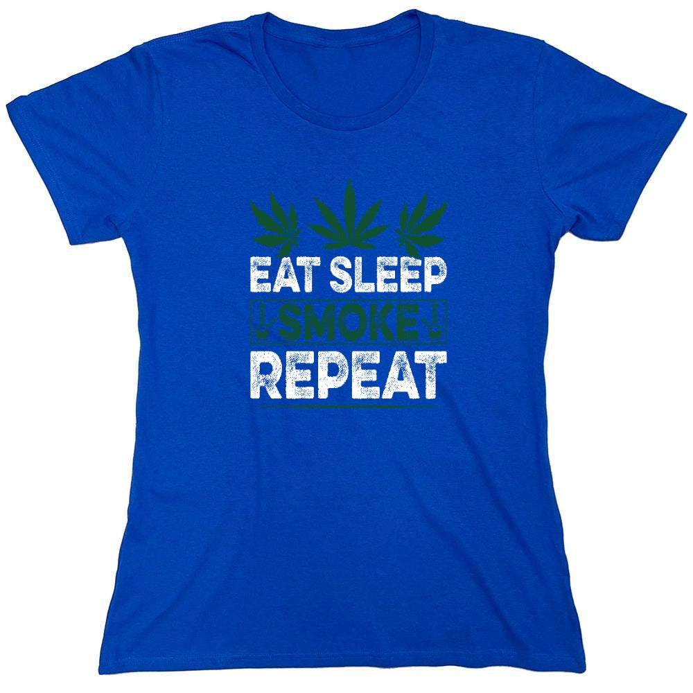 Funny T-Shirts design "Eat Sleep Smoke Repeat T-Shirt - Womens"