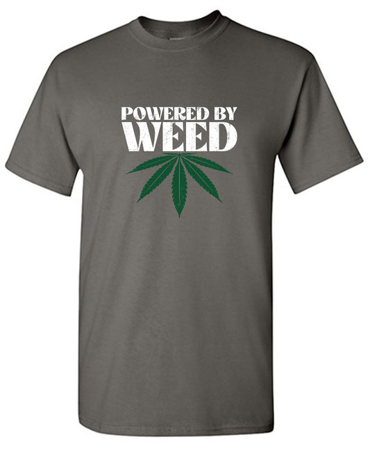 Funny T-Shirts design "Powered by Weed T-Shirt - Youth"