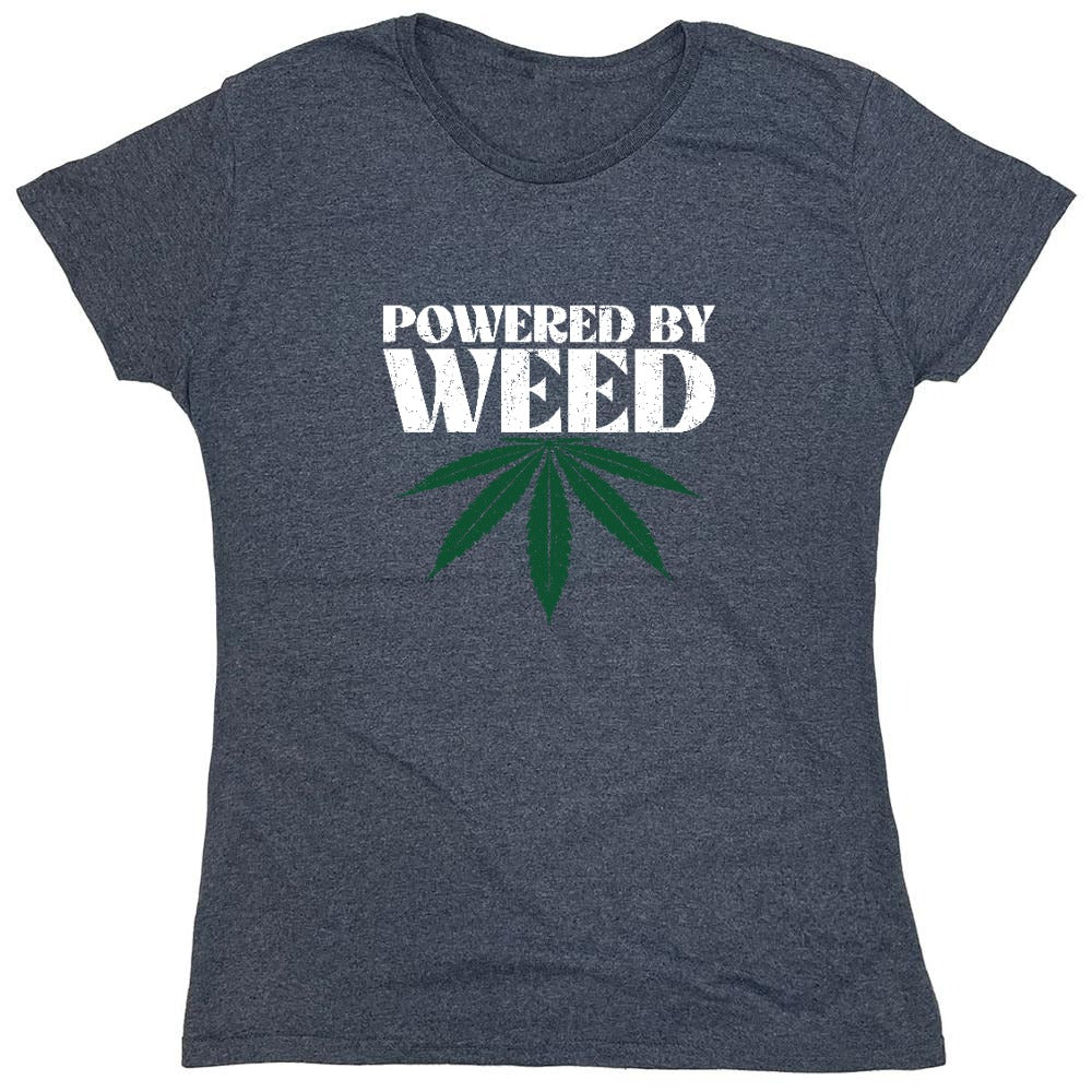 Funny T-Shirts design "Powered by Weed T-Shirt - Womens"