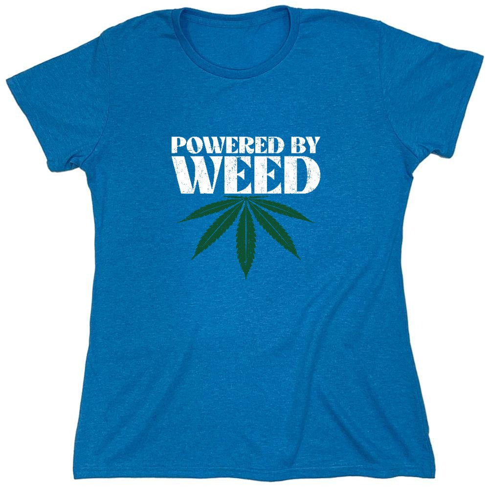 Funny T-Shirts design "Powered by Weed T-Shirt - Womens"