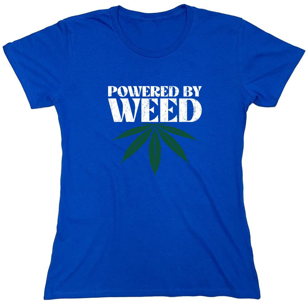 Funny T-Shirts design "Powered by Weed T-Shirt - Womens"