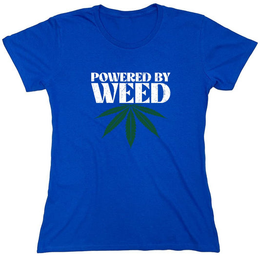 Funny T-Shirts design "Powered by Weed T-Shirt - Womens"