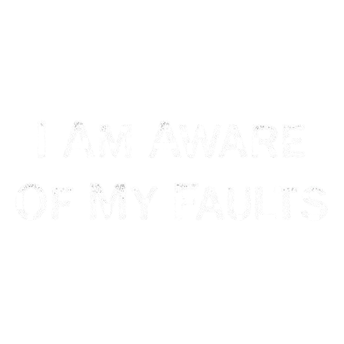 Funny T-Shirts design "I Am Aware Of My Faults"