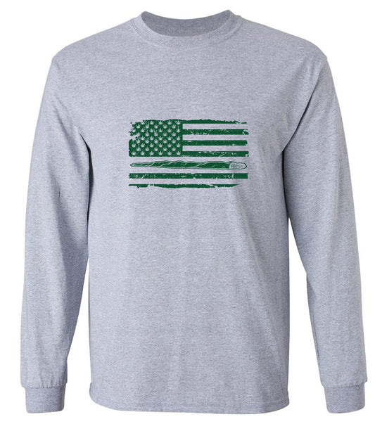 Funny T-Shirts design "420 USA Flag  T-Shirt - Long Sleeve"