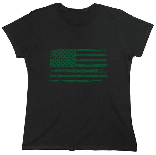 Funny T-Shirts design "420 USA Flag  T-Shirt - Womens"