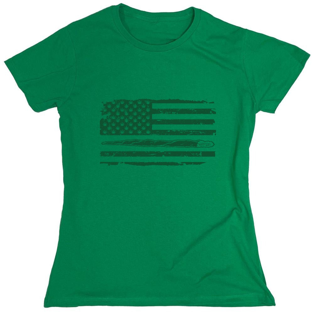 Funny T-Shirts design "420 USA Flag  T-Shirt - Womens"