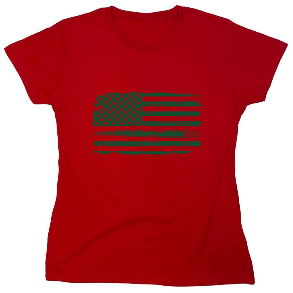 Funny T-Shirts design "420 USA Flag  T-Shirt - Womens"