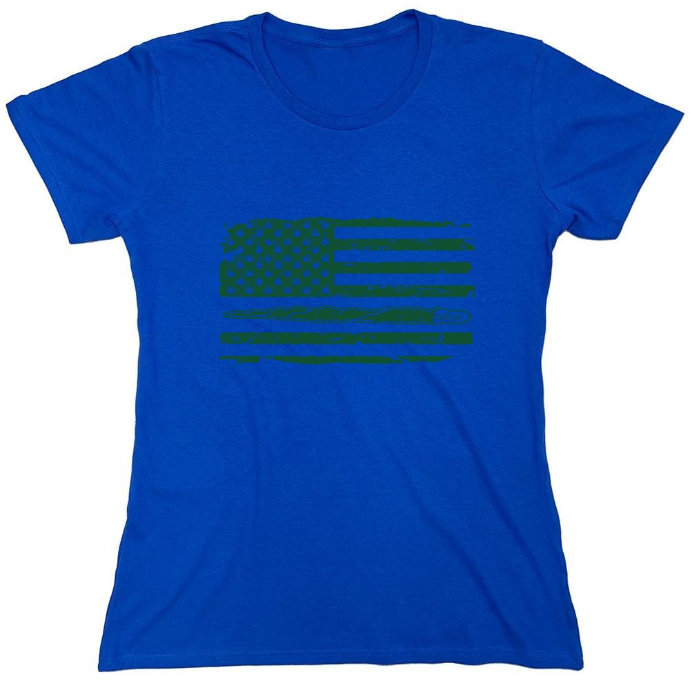 Funny T-Shirts design "420 USA Flag  T-Shirt - Womens"
