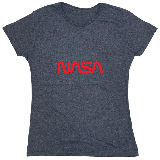 Funny T-Shirts design "NASA Official Worm Logo (White) - Womens"