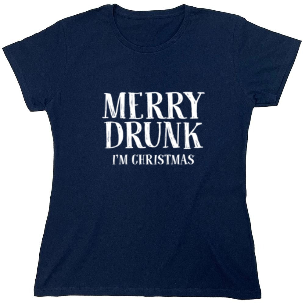 Funny T-Shirts design "Merry Drunk I'm Christmas - Womens"