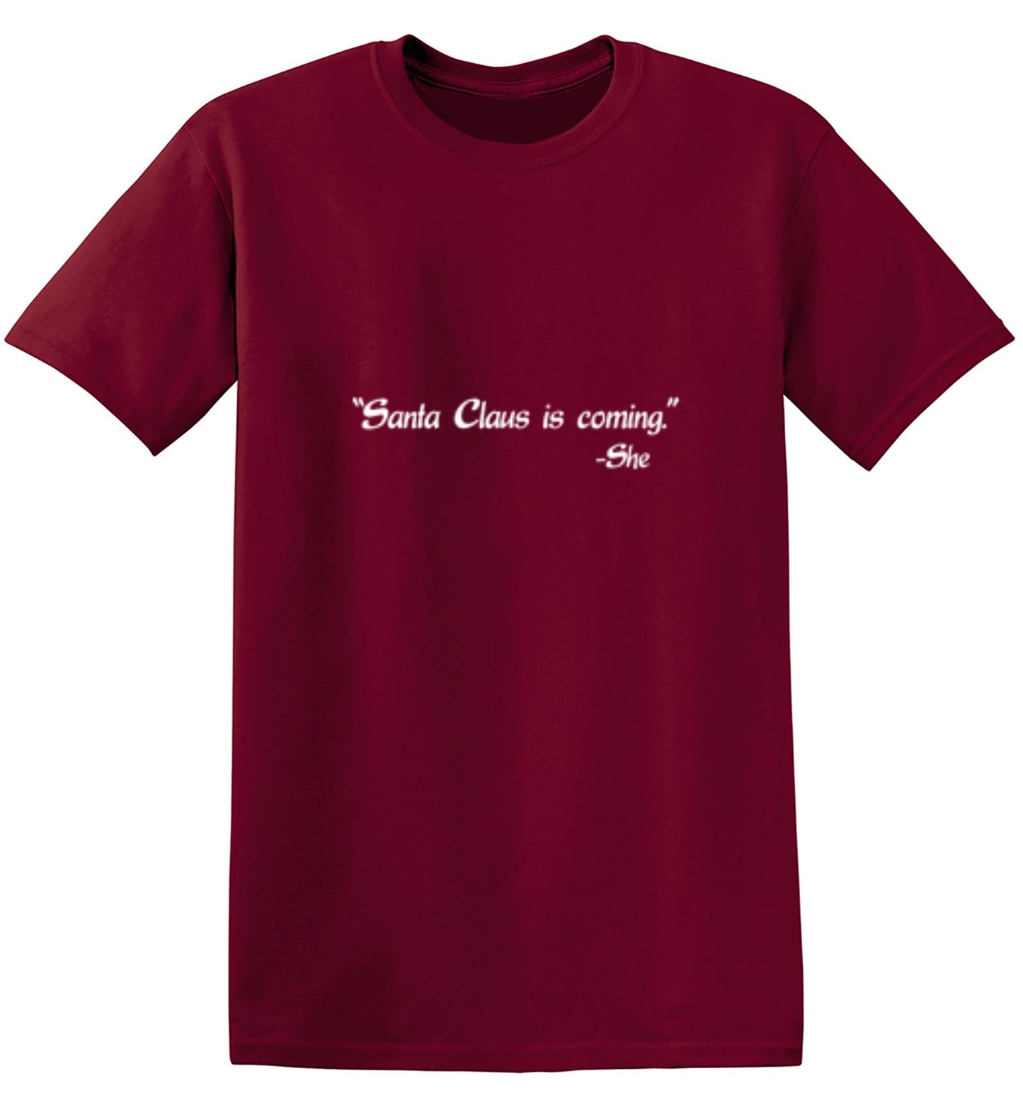 Funny T-Shirts design "Santa Claus Is Coming -She T-Shirt"