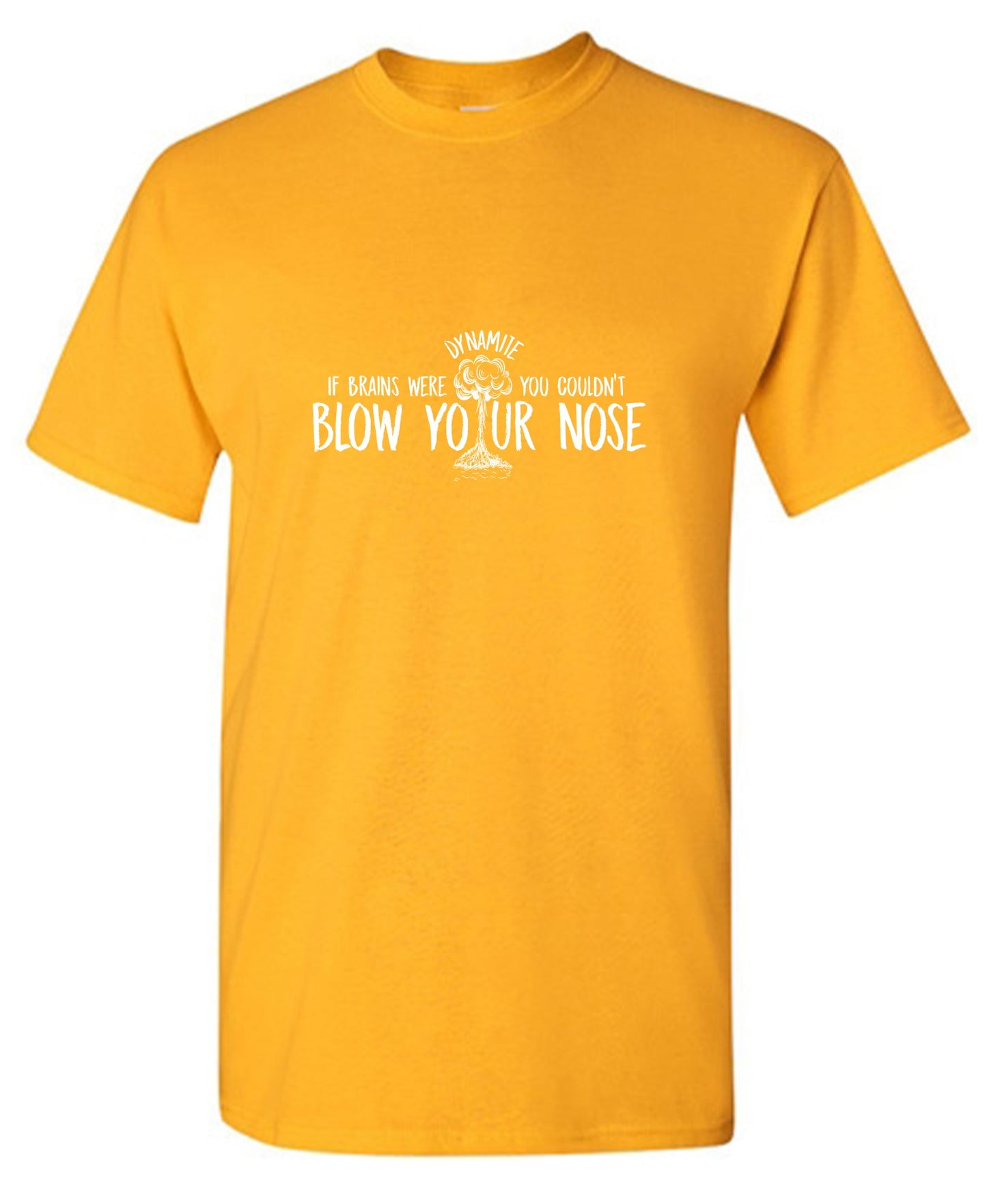 Funny T-Shirts design "If Brains Were Dynamite, You Couldn’t Blow Your Nose  T-Shirt"