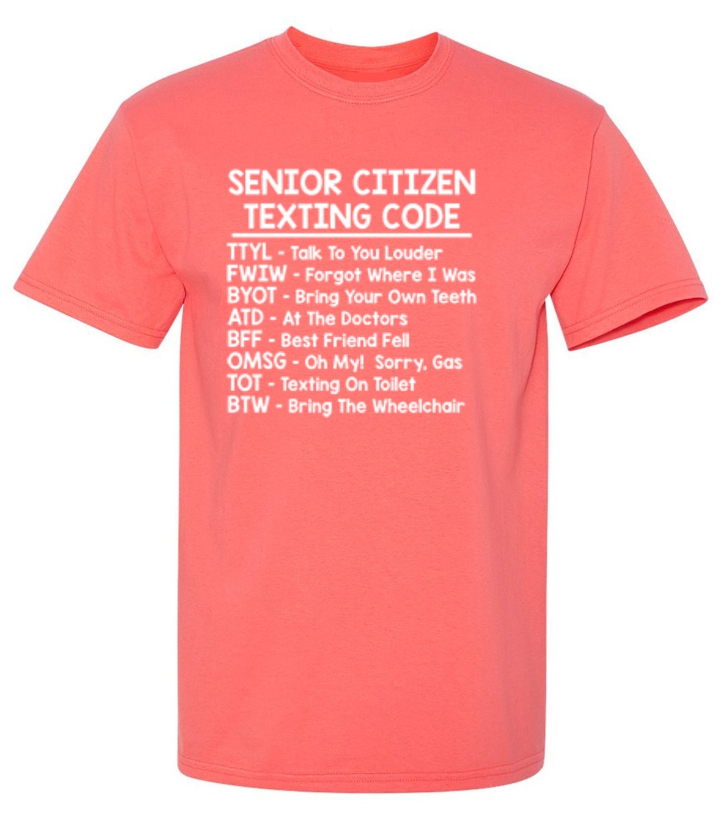Funny T-Shirts design "Senior Citizen Texting Codes"