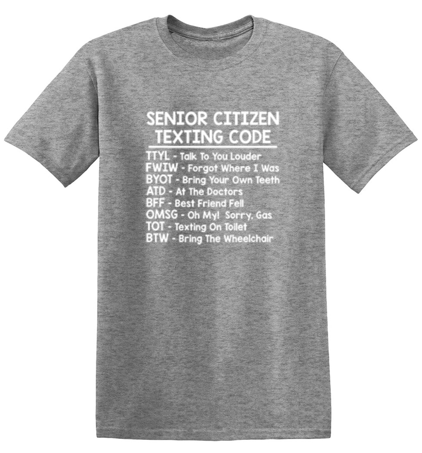 Funny T-Shirts design "Senior Citizen Texting Codes"