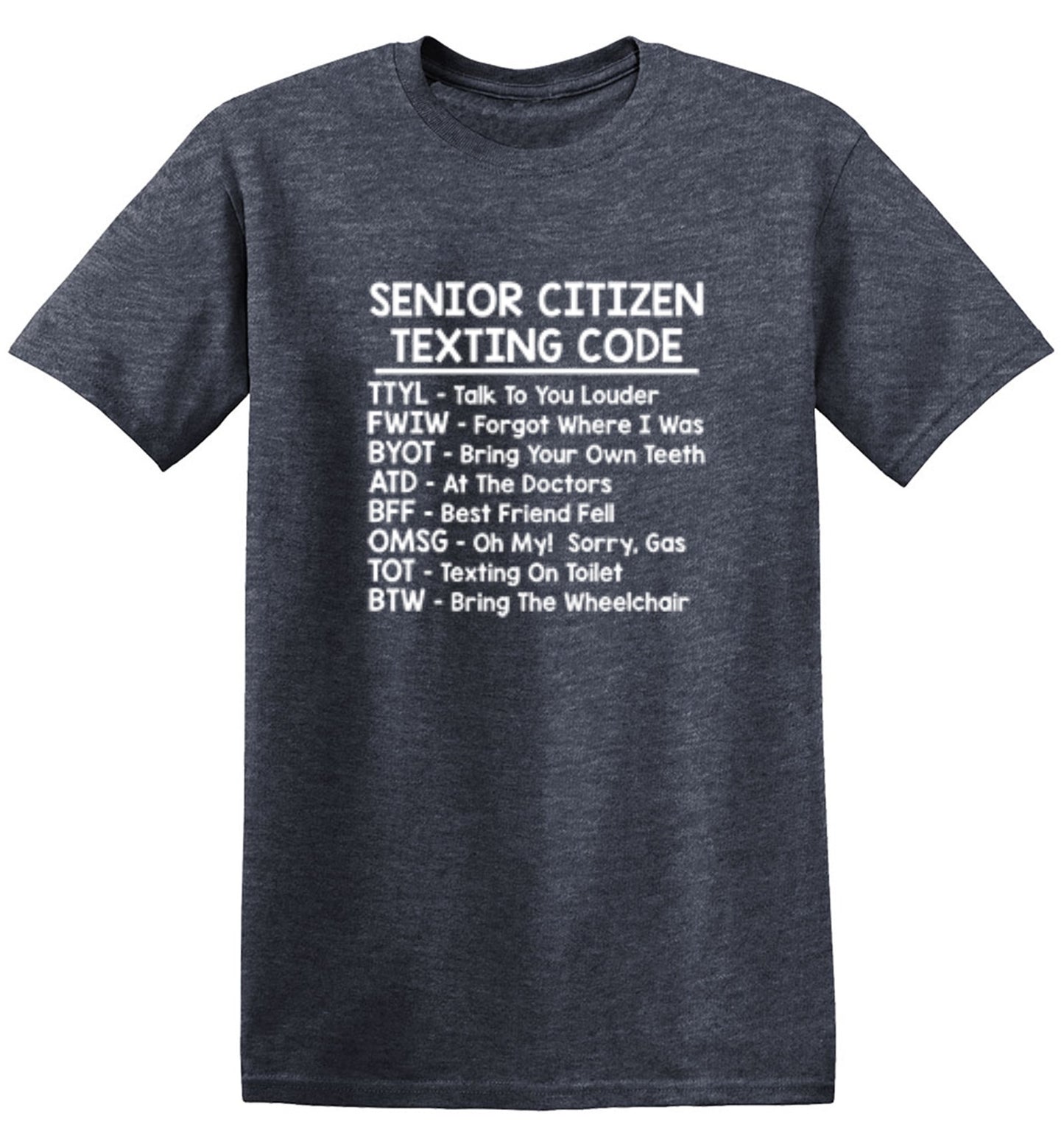Funny T-Shirts design "Senior Citizen Texting Codes"