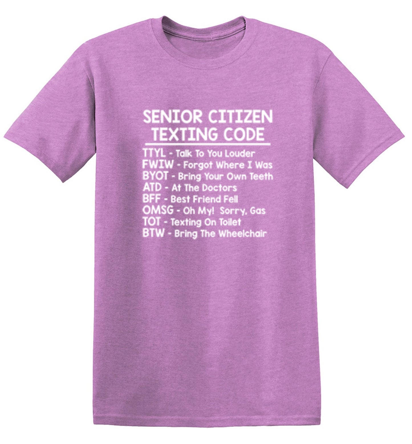 Funny T-Shirts design "Senior Citizen Texting Codes"