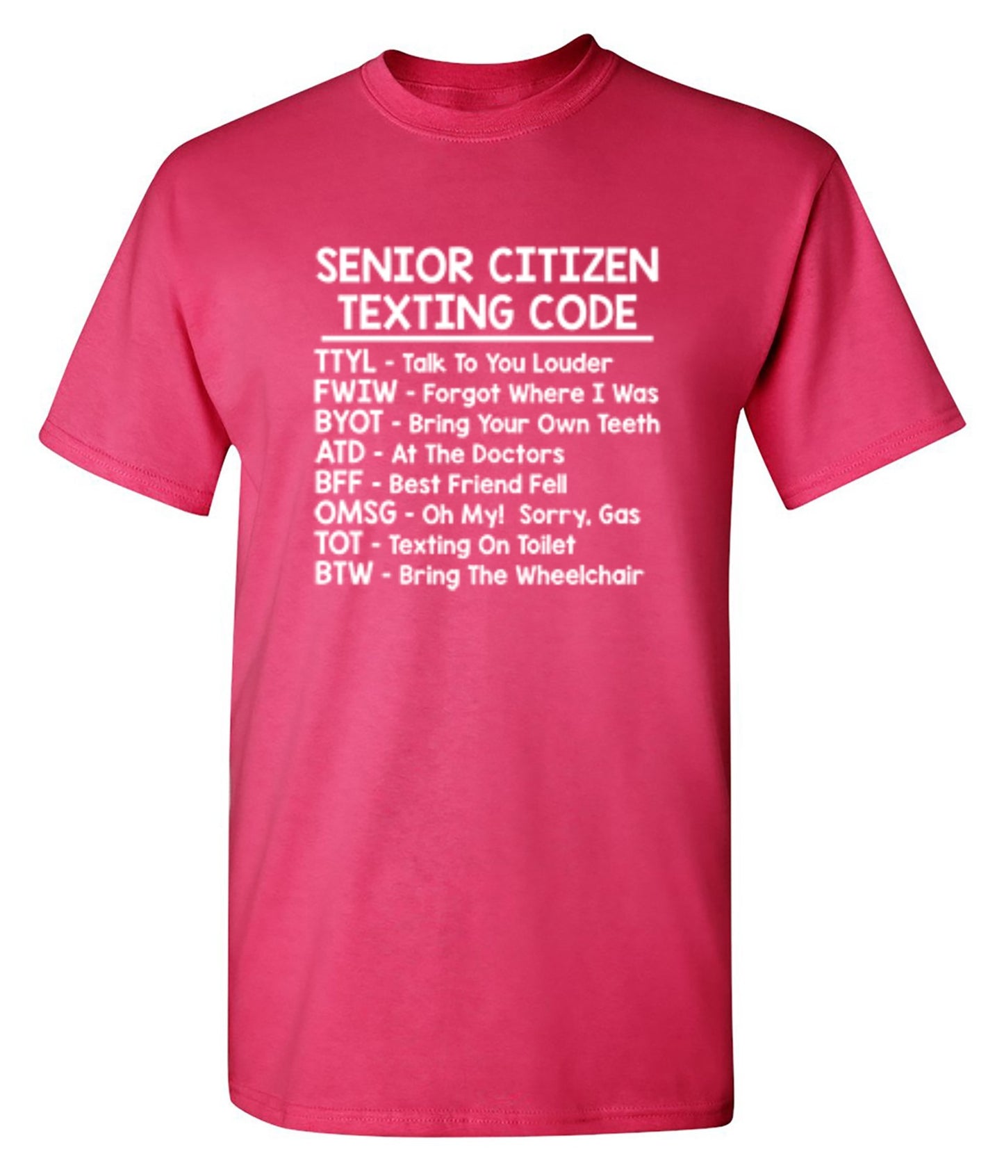 Funny T-Shirts design "Senior Citizen Texting Codes"
