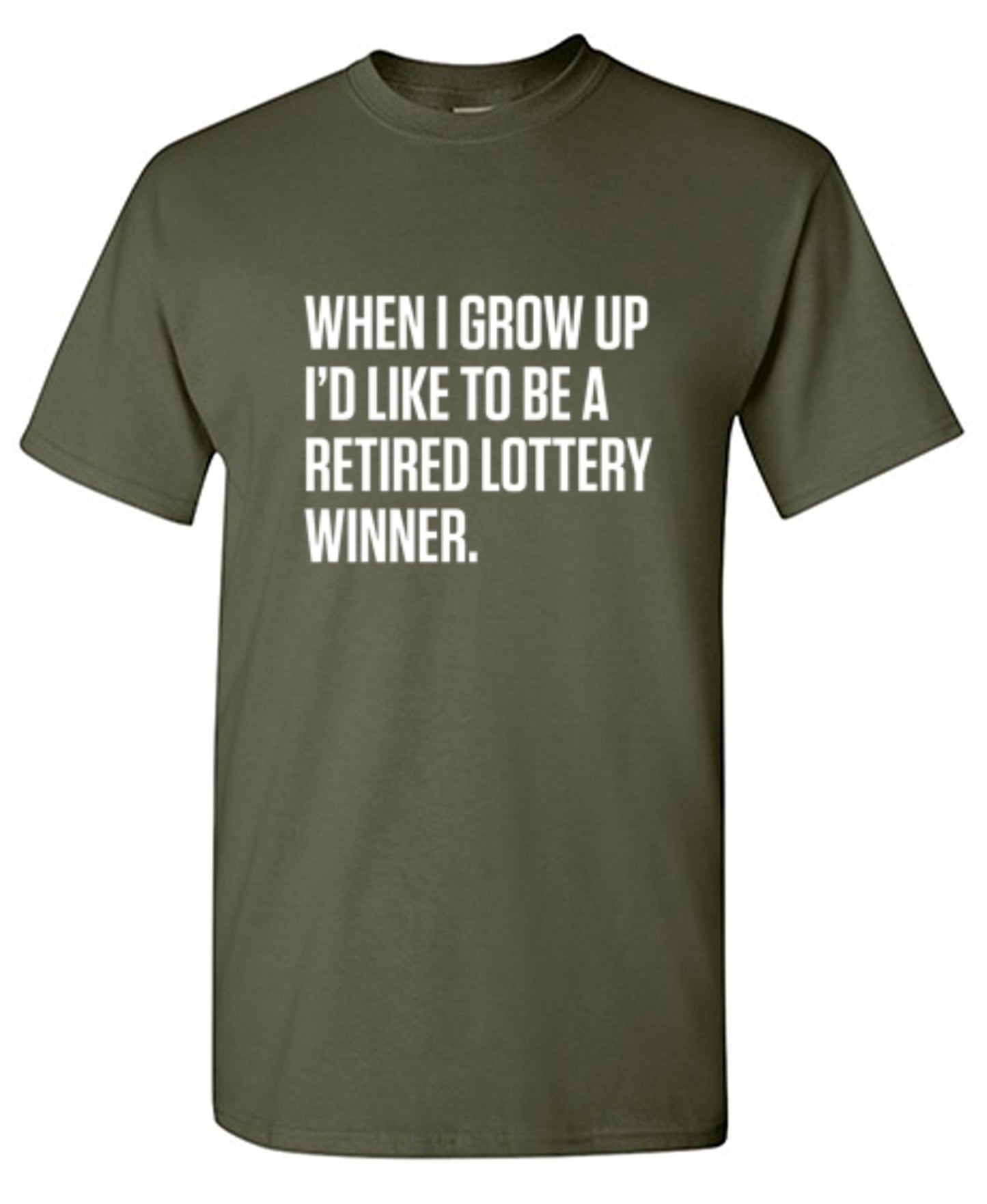 Funny T-Shirts design "When I Grow Up I'd Like To Be A Retired Lottery Winner - Youth"