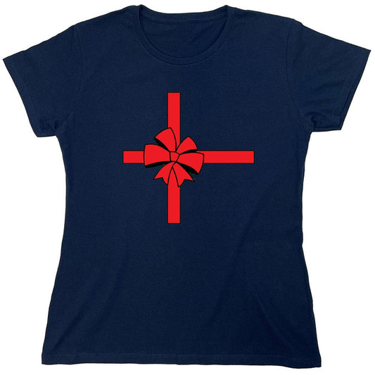Funny T-Shirts design "Christmas Bow - Womens"