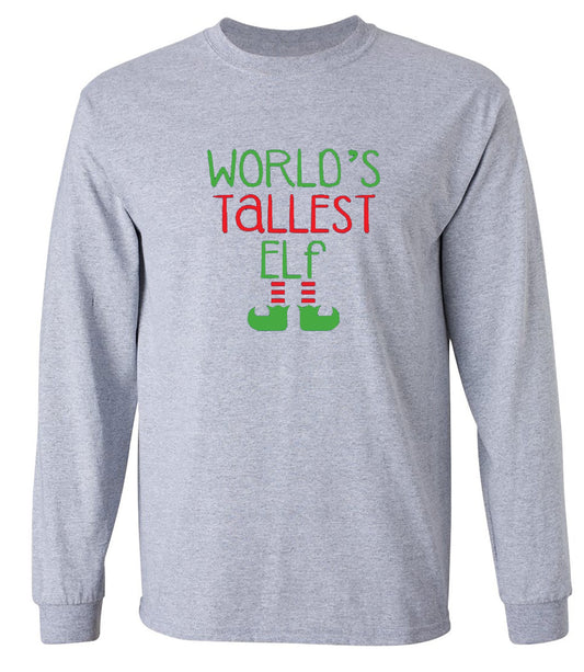 Funny T-Shirts design "World's Tallest Elf T-Shirt - Long Sleeve"