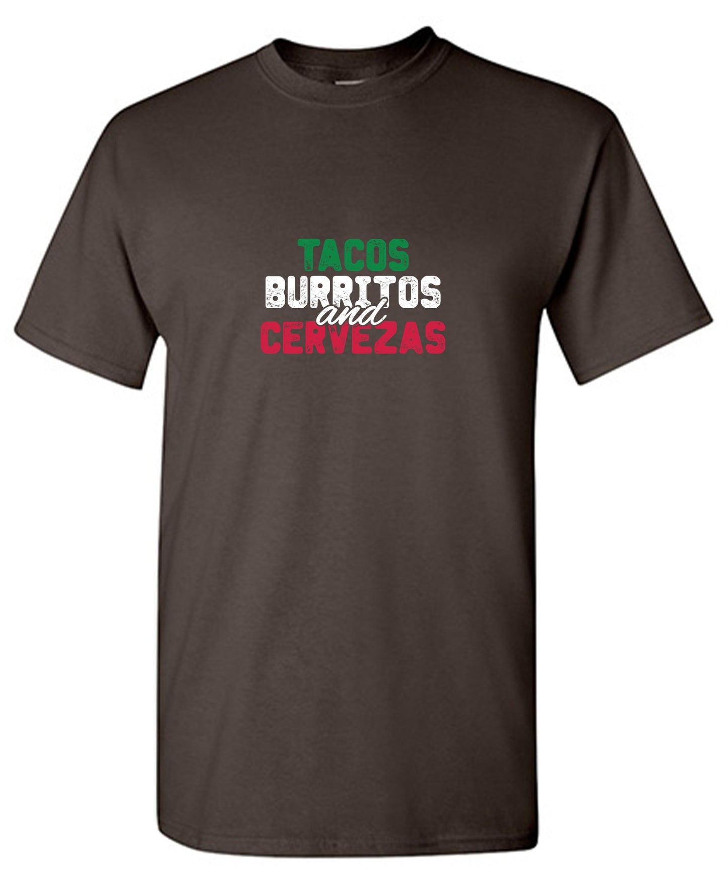 Funny T-Shirts design "Tacos Burritos and Cervezas Funny T-Shirt"