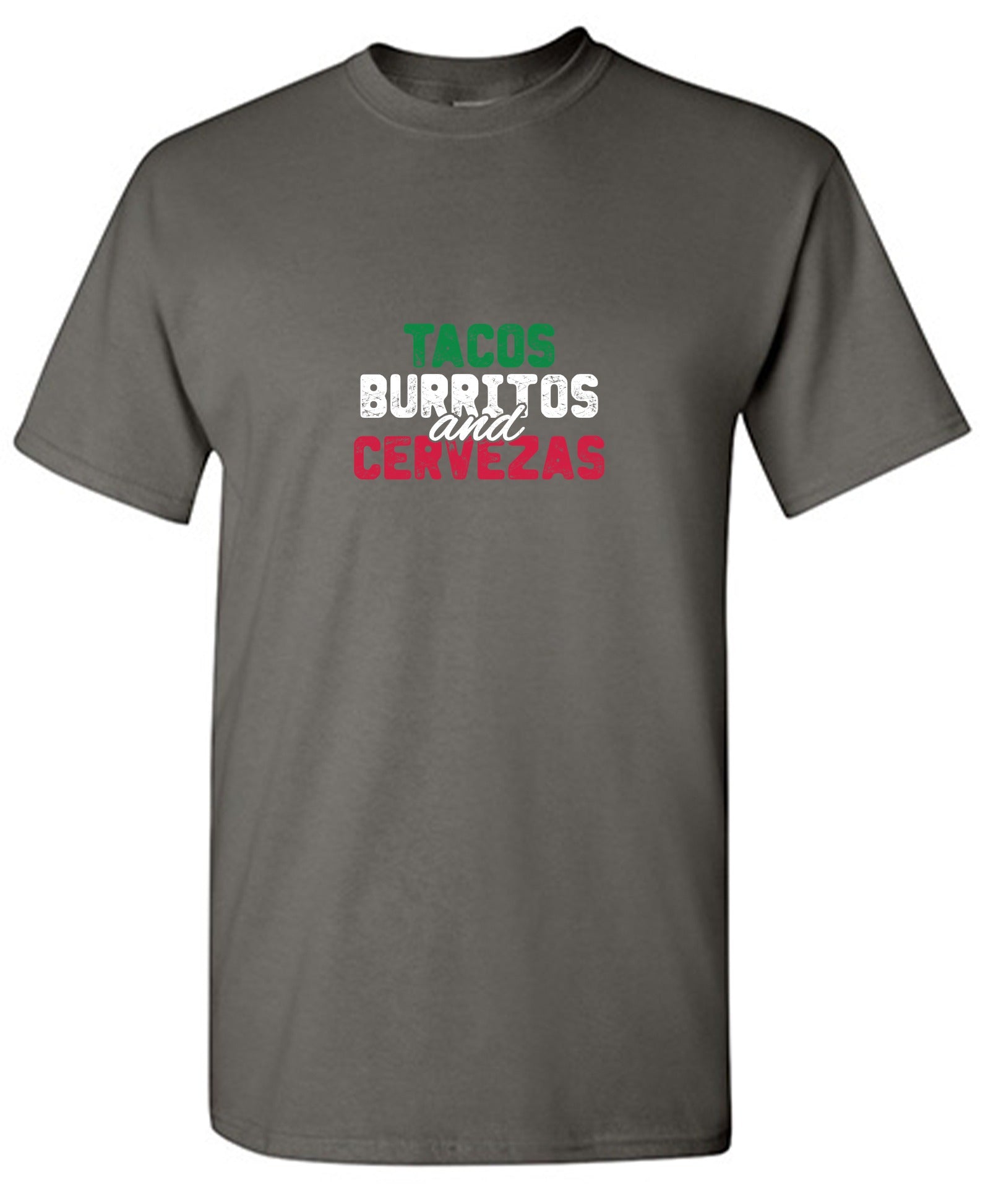 Funny T-Shirts design "Tacos Burritos and Cervezas Funny T-Shirt"