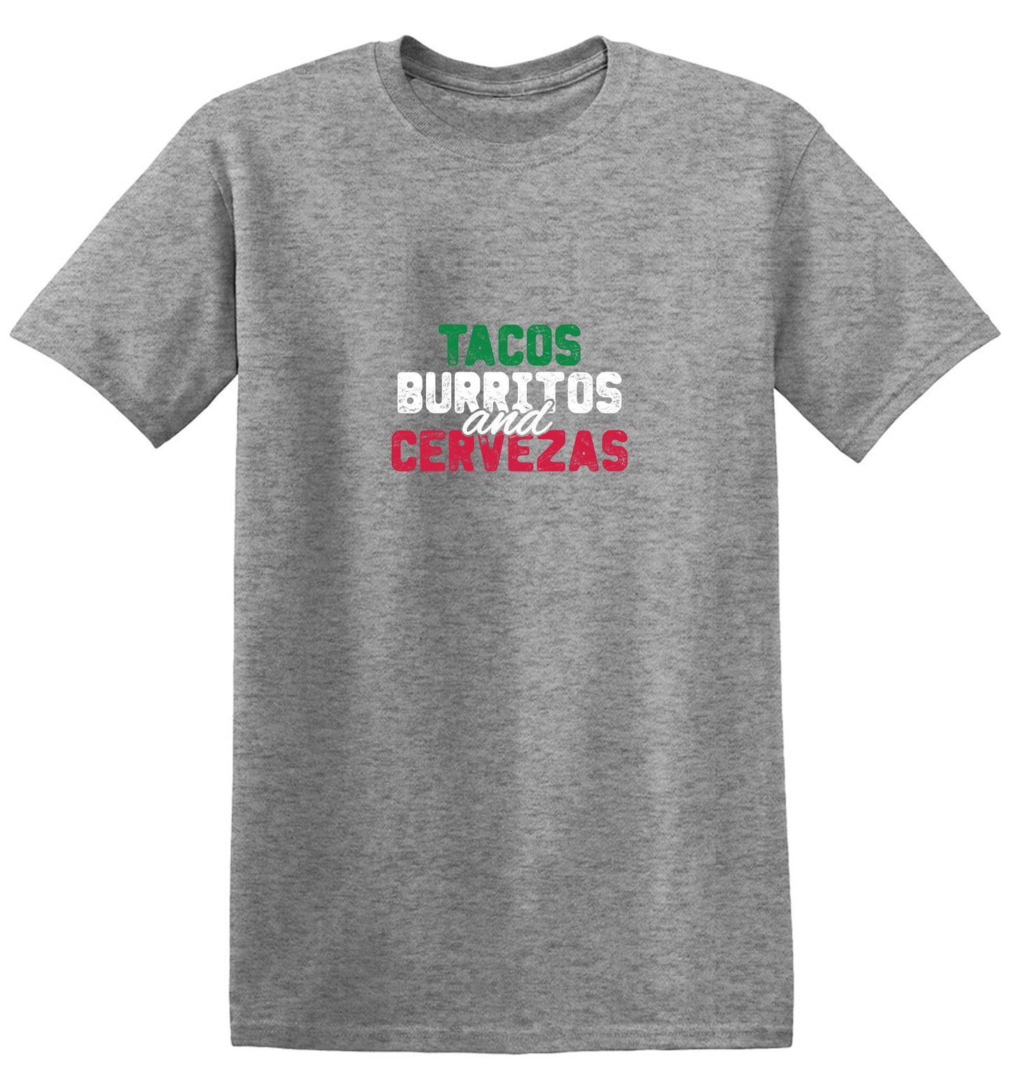 Funny T-Shirts design "Tacos Burritos and Cervezas Funny T-Shirt"