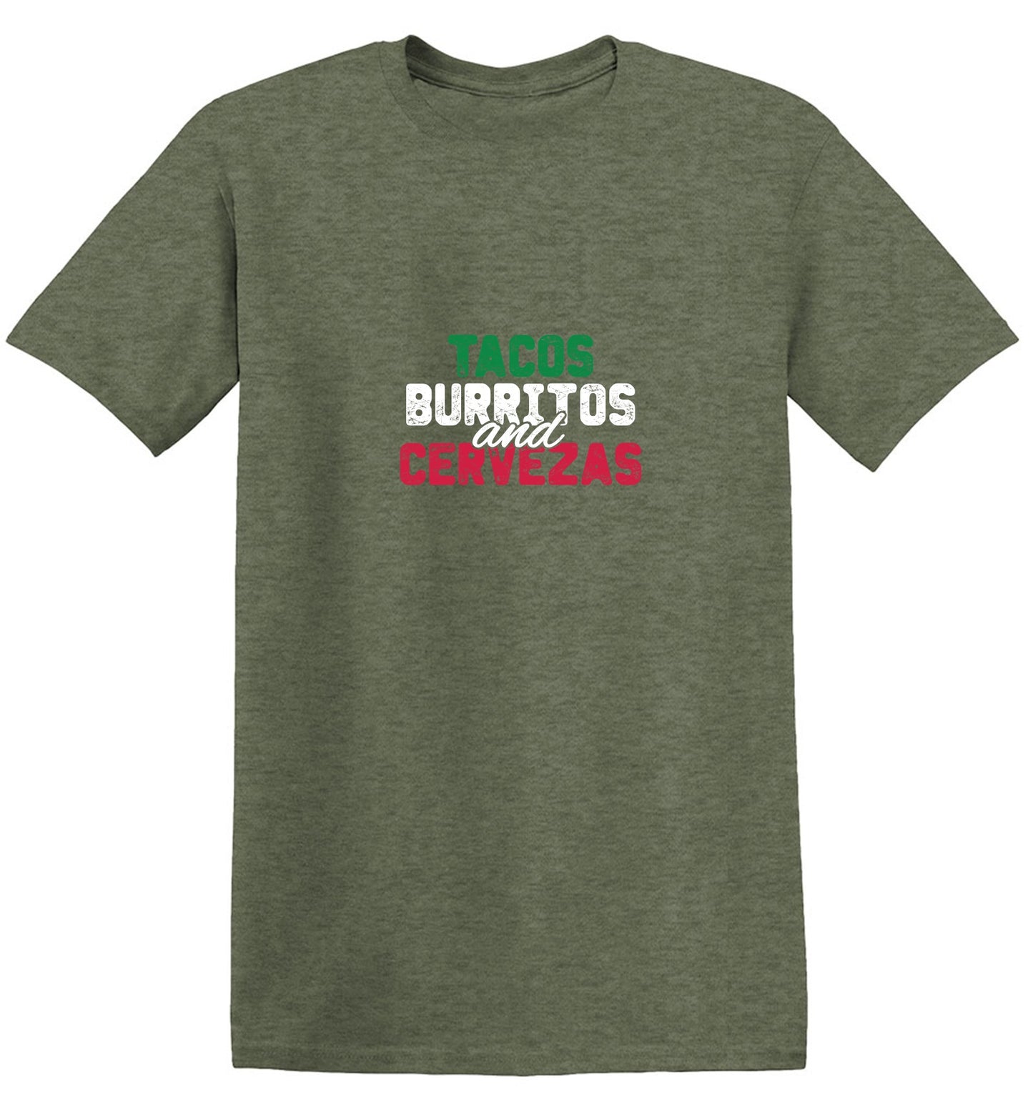 Funny T-Shirts design "Tacos Burritos and Cervezas Funny T-Shirt"