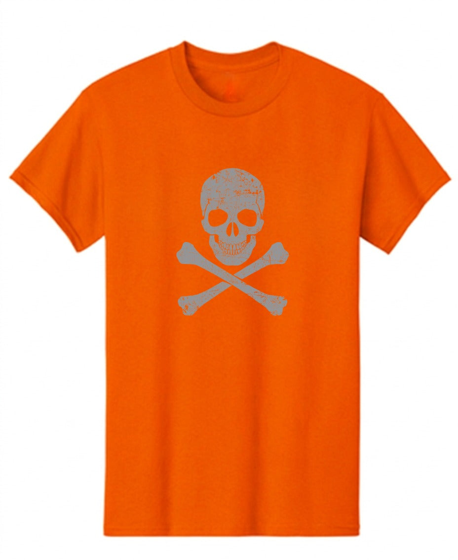 Funny T-Shirts design "Grey Skull & Bones Mens T-Shirt"
