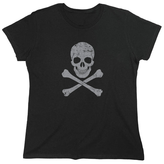 Funny T-Shirts design "Grey Skull & Bones Mens T-Shirt - Womens"