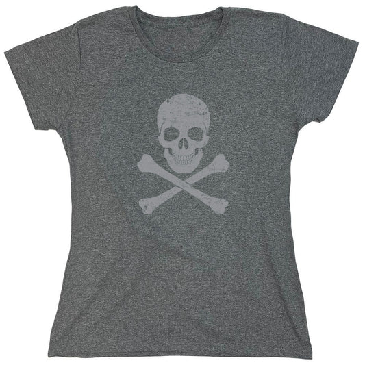 Funny T-Shirts design "Grey Skull & Bones Mens T-Shirt - Womens"