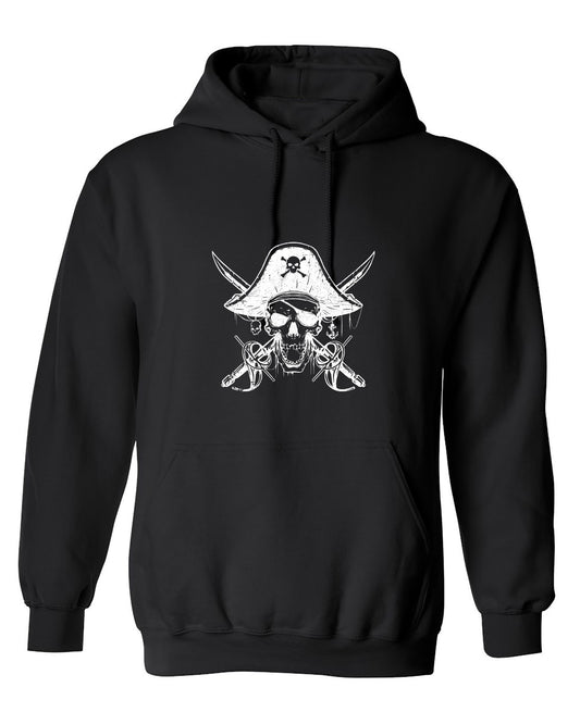 Funny T-Shirts design "Skull Bones Pirate with Hat Mens T-Shirt - Hoodie"