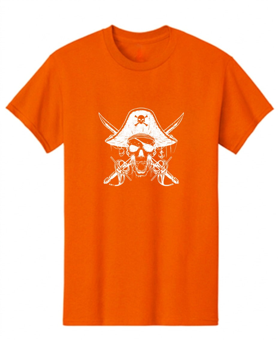 Funny T-Shirts design "Skull Bones Pirate with Hat Mens T-Shirt"