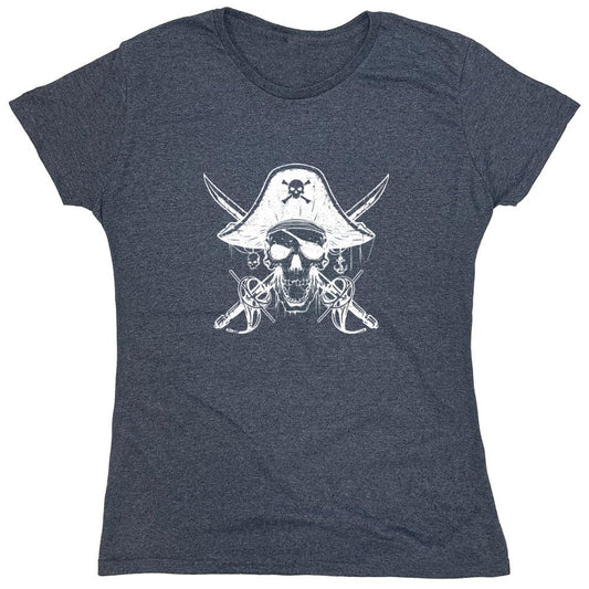Funny T-Shirts design "Skull Bones Pirate with Hat Mens T-Shirt - Womens"
