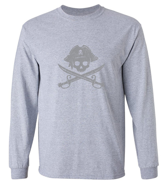 Funny T-Shirts design "Cross Swords Pirate T-Shirt - Long Sleeve"