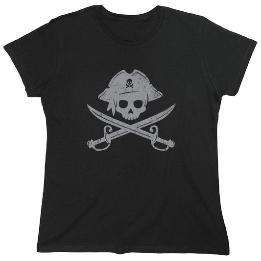 Funny T-Shirts design "Cross Swords Pirate T-Shirt - Womens"