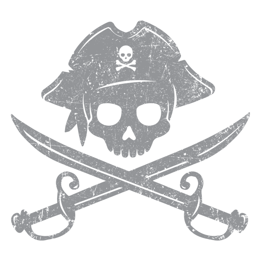 Funny T-Shirts design "Cross Swords Pirate T-Shirt"