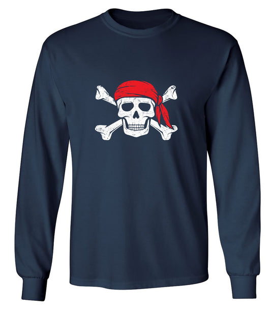 Funny T-Shirts design "Bandana Skull Mens T-Shirt - Long Sleeve"