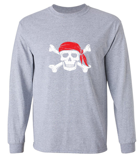 Funny T-Shirts design "Bandana Skull Mens T-Shirt - Long Sleeve"