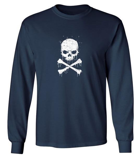 Funny T-Shirts design "Skull Dripping Mens T-Shirt - Long Sleeve"