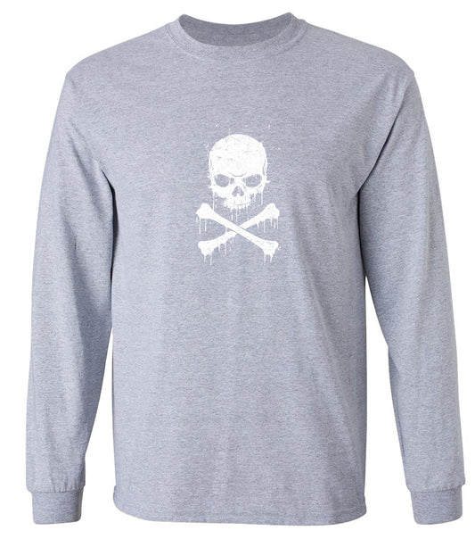 Funny T-Shirts design "Skull Dripping Mens T-Shirt - Long Sleeve"