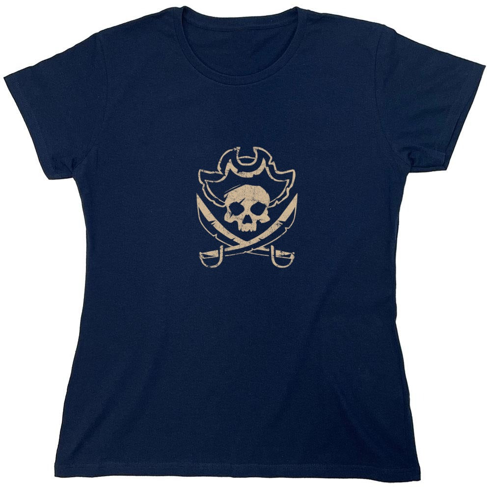 Funny T-Shirts design "Skull with Scar Pirate t-shirt"